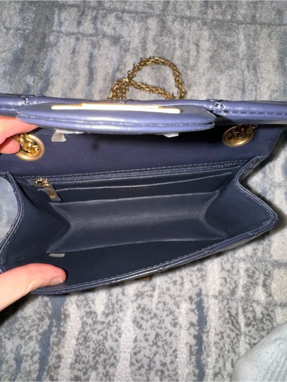 Chanel Navy Blue Mini Reissue Bag - Quilted Aged Calfskin Leather Gold Hardware